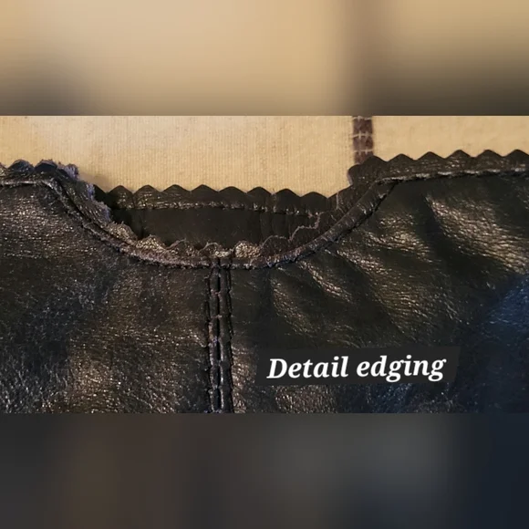 Latico Dark Blue Leather Tote Bag With Floral Lining 13x13 - Picture 10 of 13